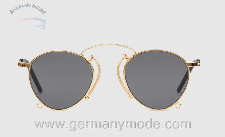 عینک آفتابی زنانه گوچی ایتالیا GUCCI Zwicker mit rundem Rahmen ‎681176 I3330 8012
