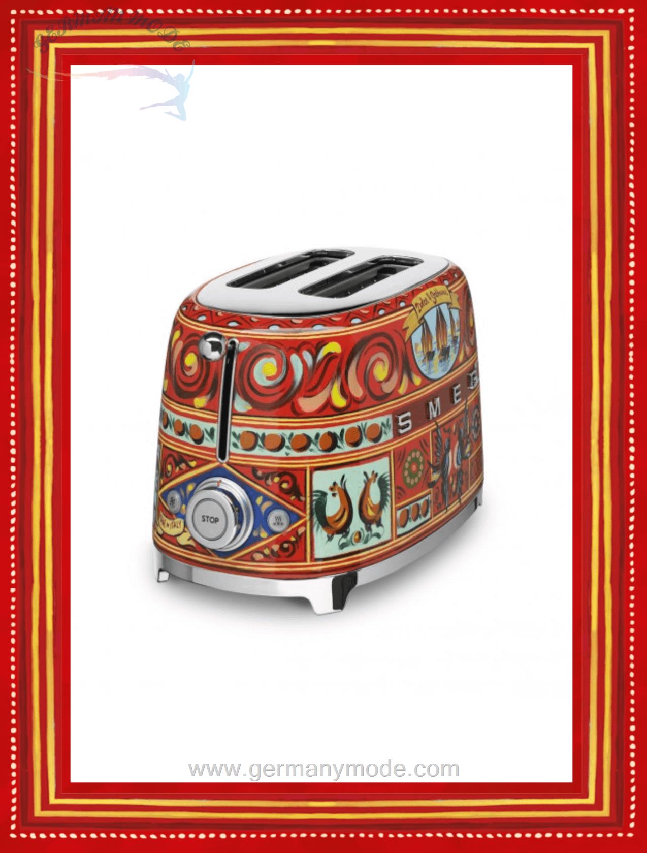 توستر اسمگ دولچه اند گابانا ایتالیا Smeg TSF01PGEU 2-Scheiben-Toaster Dolce Gabbana