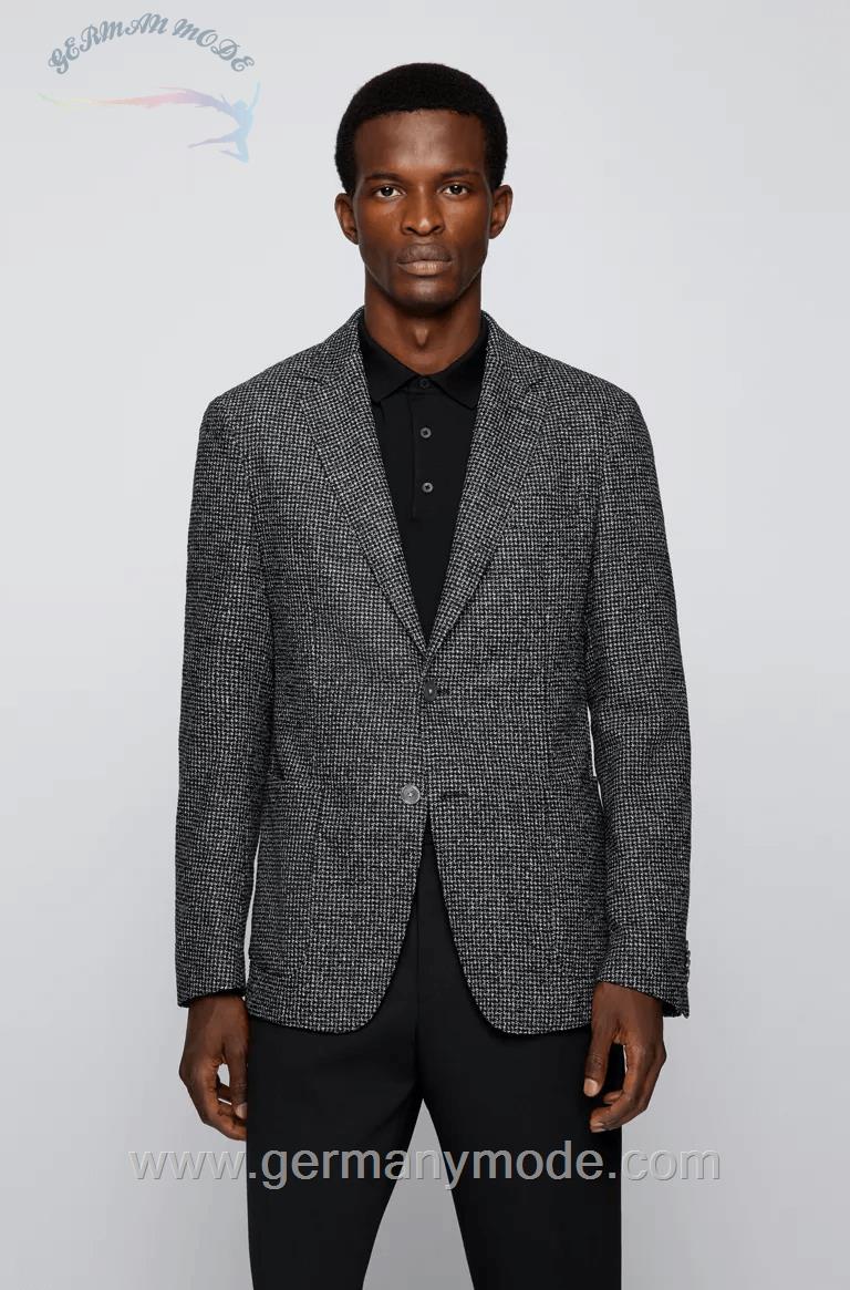 کت تک مردانه هوگو باس آلمان BOSS GEMUSTERTES SLIM-FIT SAKKO AUS WOLL-MIX