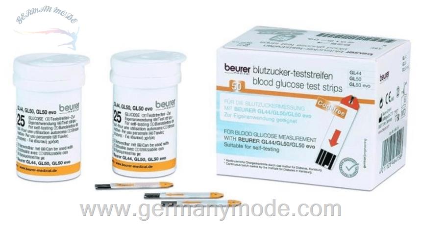 نوار تست قند خون 100 عددی بیورر آلمان Beurer GL44/50 Teststreifen 2 x 50 Stk