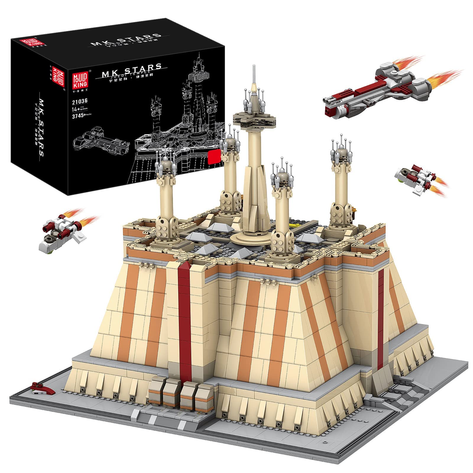 خرید از آمازون - Mold King 21036 MOC کیت های مدل سفینه فضایی تاج معبد جدید Hope Jedi، 3745+ Pieces Star Plan Toys ست ساختمان کلکسیونی UCS برای بزرگسالان، بلوک های ساختمانی گیره فناوری STEM