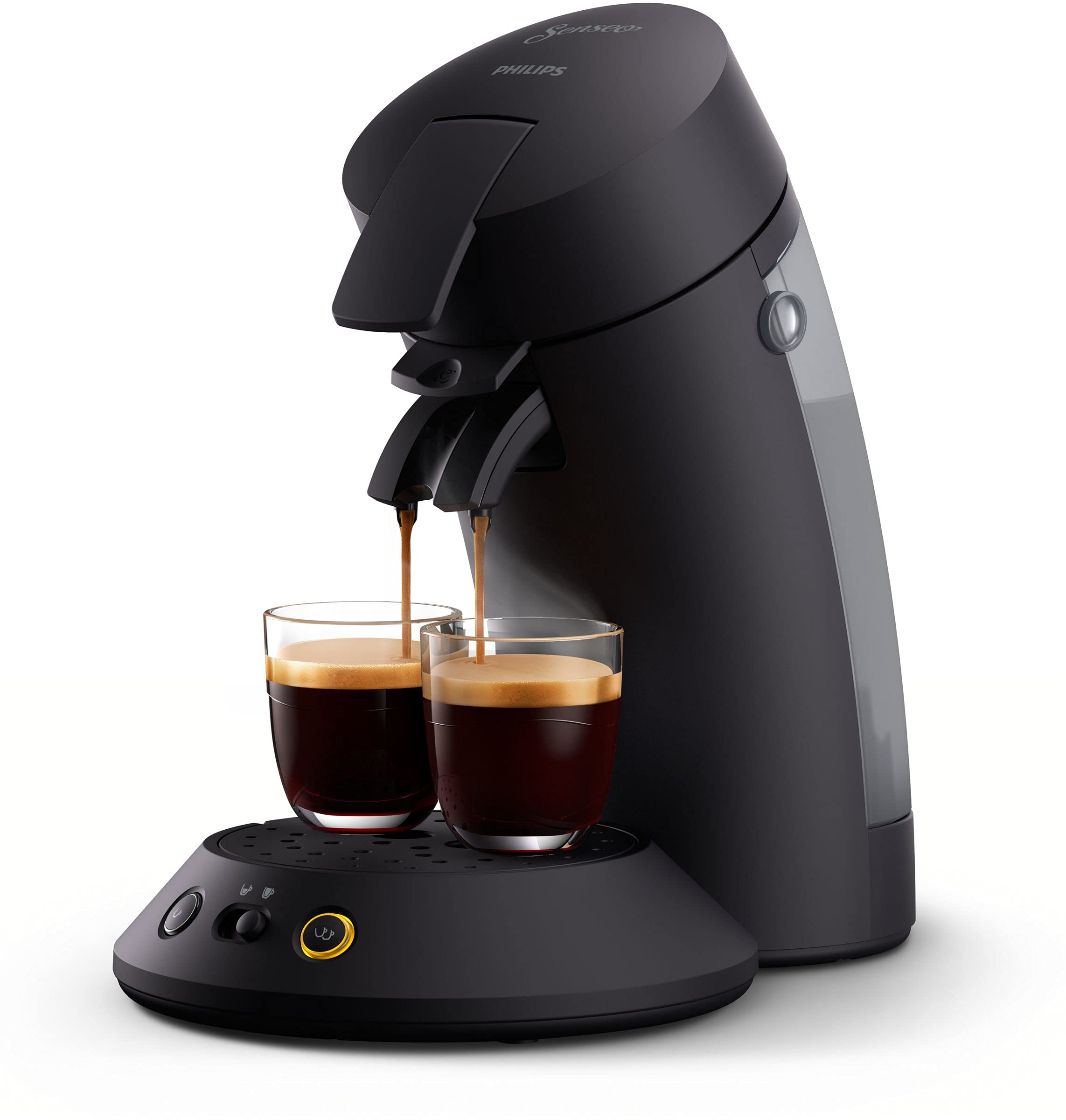 خرید از آمازون - Philips Domestic Appliances Senseo Original Plus CSA210/60 Kaffeepadmaschine (Kaffeestärkewahl, Kaffee Boost Technologie, aus recyceltem Plastik), schwarz