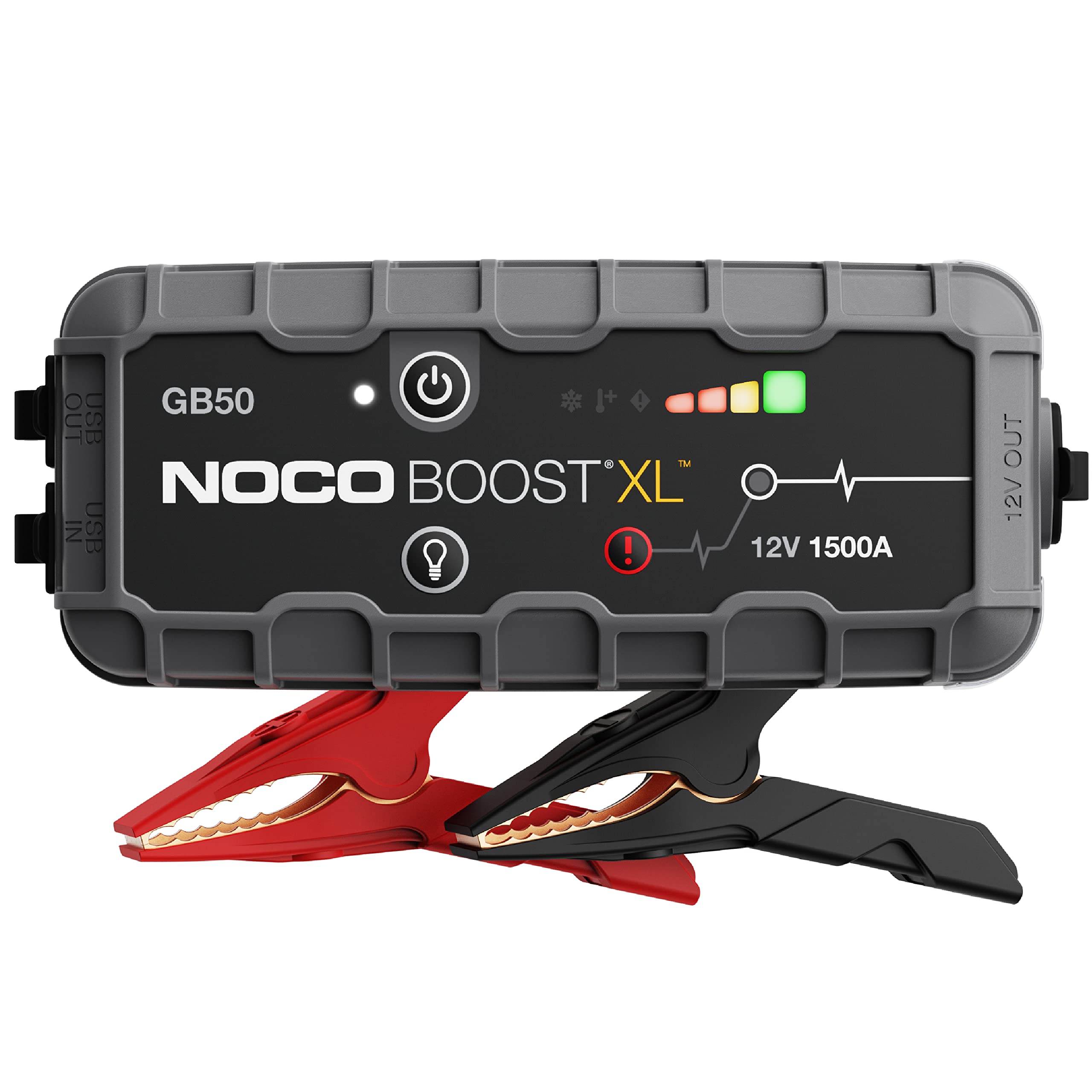 خرید از آمازون - پاوربانک پرش 12 ولتی UltraSafe NOCO Boost XL GB50 1500A، تقویت کننده باتری خودرو، شارژر USB قابل حمل، کابل جامپر و کابل جامپر برای موتورهای 7.0 لیتری بنزینی و 4.5 لیتری دیزل