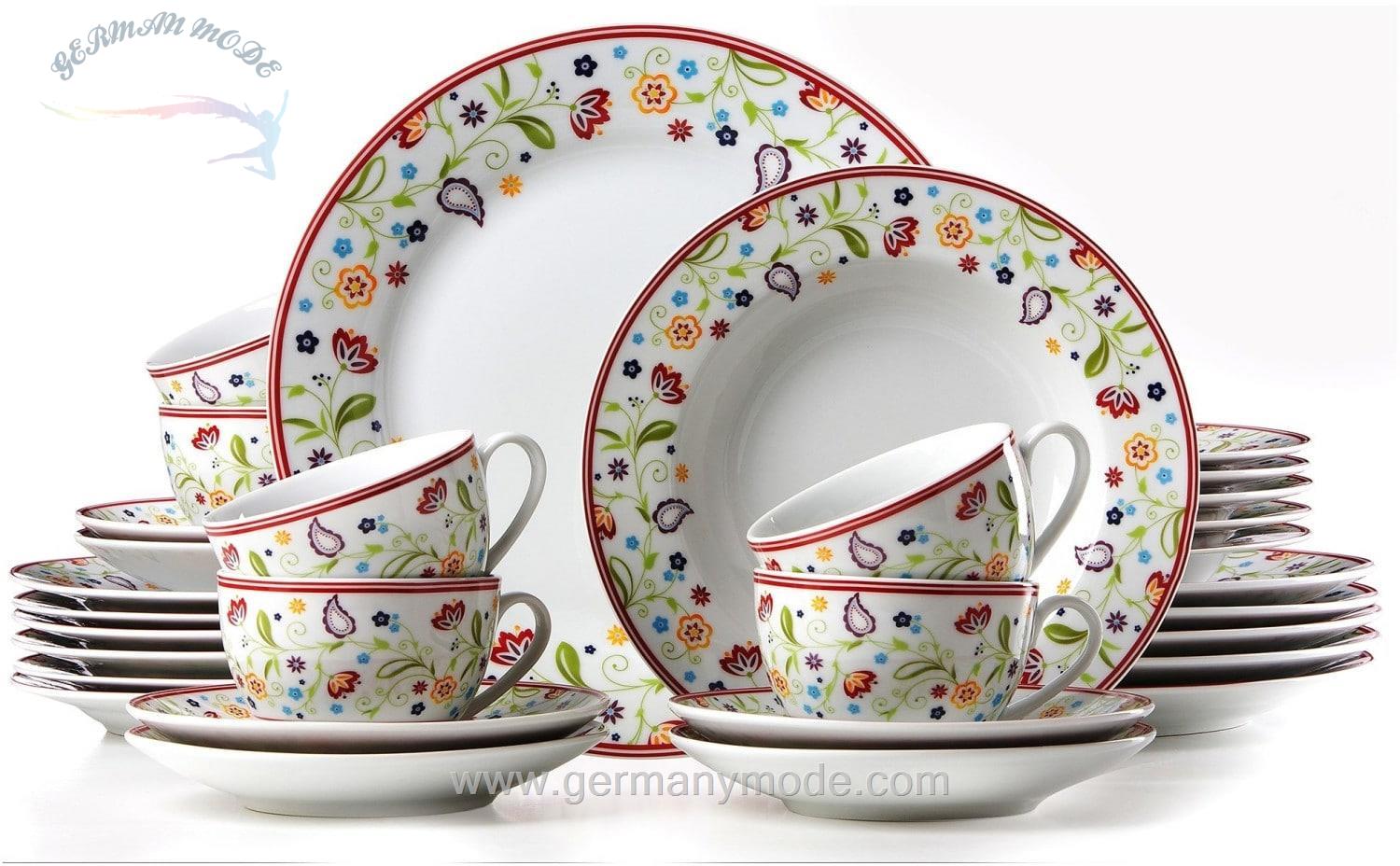 سرویس غذاخوری چینی 30 پارچه 6 نفره ریتزن هوف اند برکر آلمان Ritzenhoff / Breker Doppio Kombiservice 30-teilig Shanti