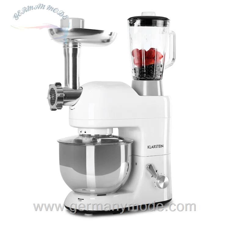 غذا ساز همه کاره 5 لیتری کلارشتاین آلمان Klarstein Lucia 3-in-1 Küchenmaschine Multifunktionsküchenmaschine 2000 watt 5 Ltr Weiß