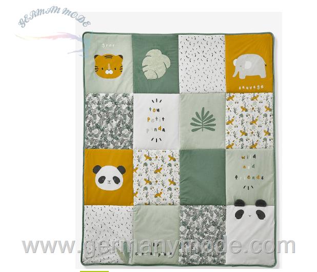 تشک تکه دوزی ورت فرانسه Vertbaudet Baby Spieldecke Pandafreunde Patchwork-Design Oeko Tex - mehfarbig