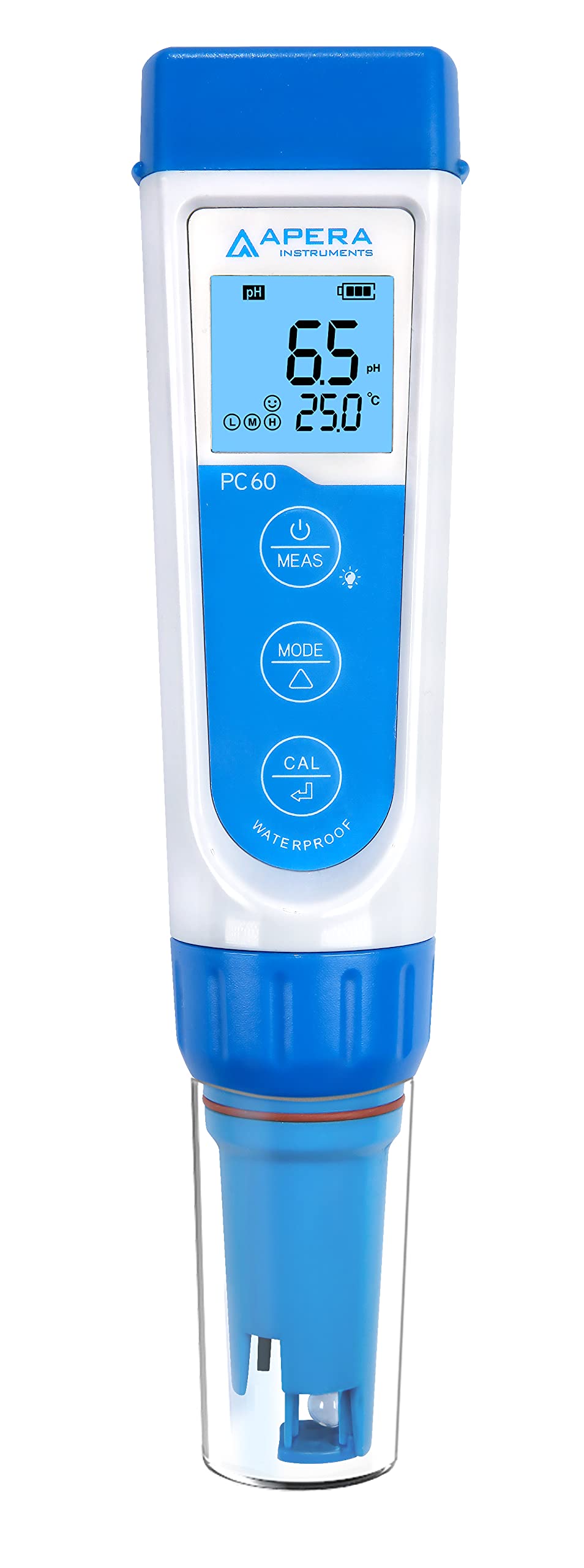 خرید از آمازون - Apera Instruments PC60 Premium 5-in-1 multiparametro (valore pH, conducibilità/EC, TDS, salinità, temperatura, precisione pH 0,01/1%, elettrodo sostituibile, impermeabile)