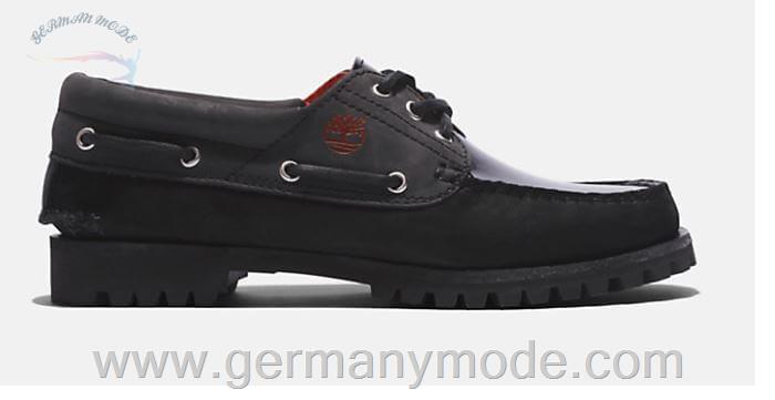 کفش کالج دست دوز زنانه تیمبرلند آمریکا TIMBERLAND HERITAGE NOREEN 3 EYE LUG HAND STITCHED BOAT SHOE FOR WOMEN IN DARK GRAY
