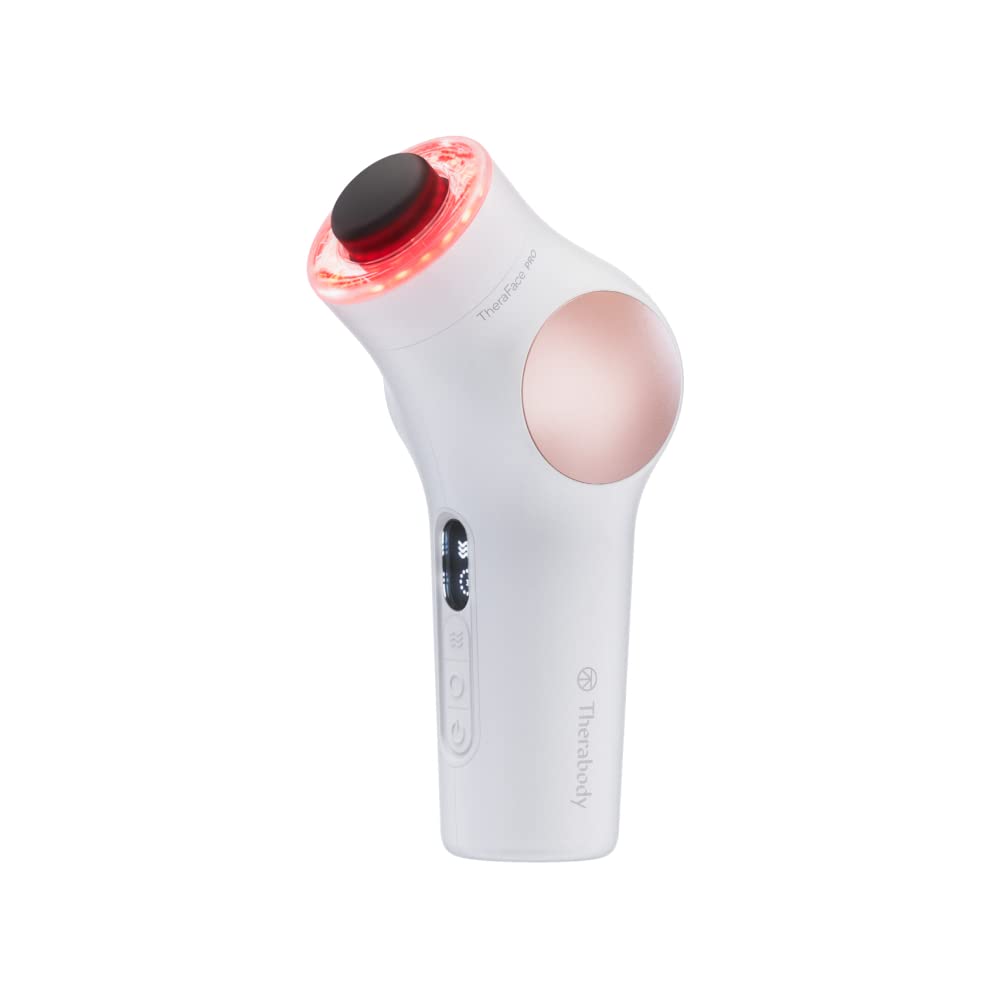 خرید از آمازون - TheraFace PRO - دستگاه ماساژ دستی صورت - دستگاه برقی فشرده مراقبت از صورت و پوست - درمان 8 در 1 با میکرو جریان و حلقه های LED - نسل چهارم - سفید