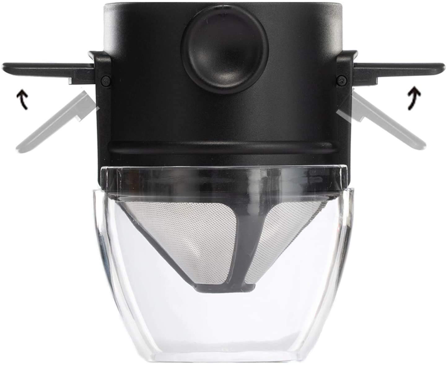 خرید از آمازون - Jopuzia Pour over Coffee Filter Reusable قابل استفاده مجدد و قابل حمل مخروطی قطره ای از جنس استنلس استیل 1 تا 2 فنجان دفتر مسافرتی قهوه (با فنجان) (فیلتر قهوه از فولاد ضد زنگ)