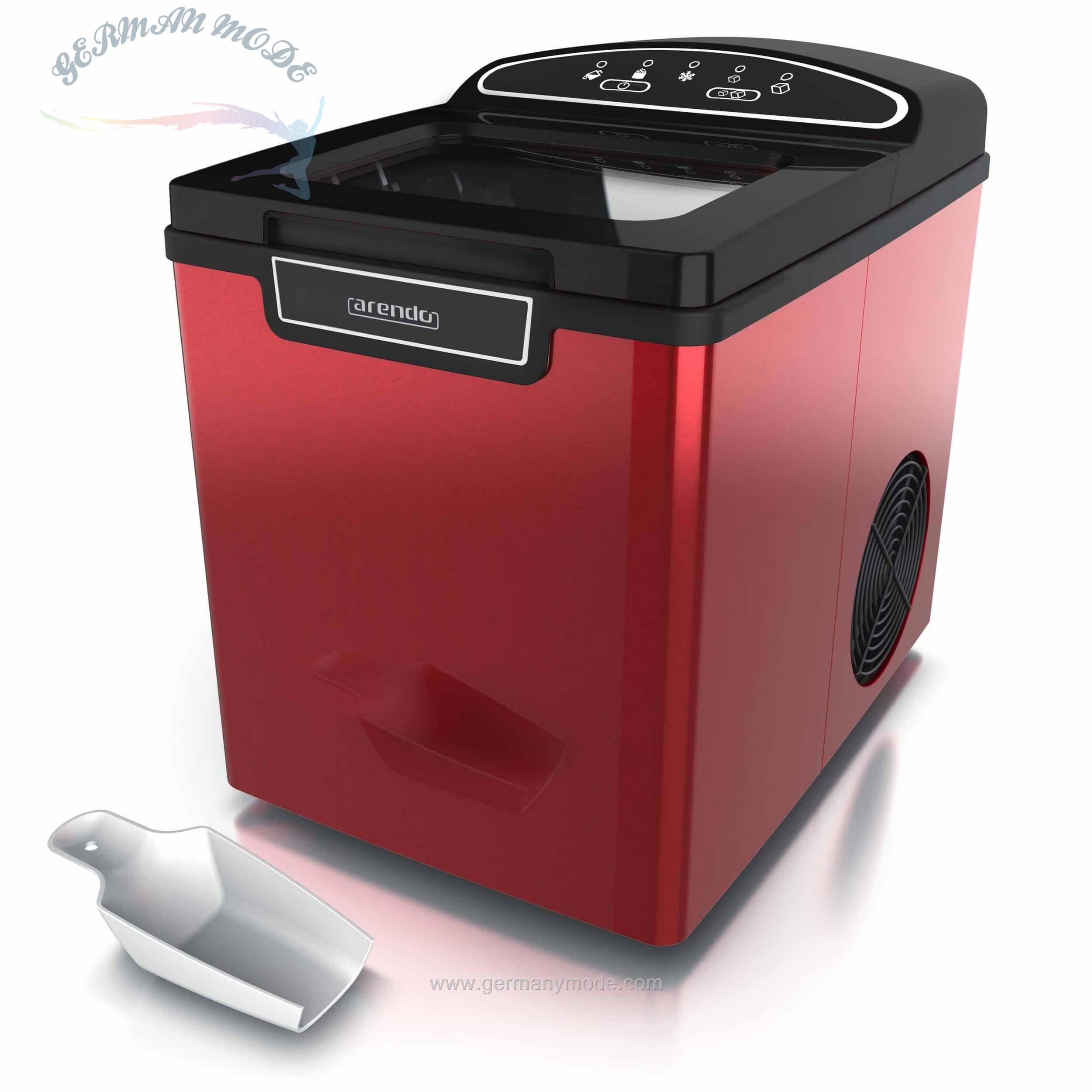 یخ ساز آرندو آلمان Arendo Eiswürfelmaschine- Eiswürfelmaschine 105 W – 1-8 Liter Eiswürfelbereite-rot