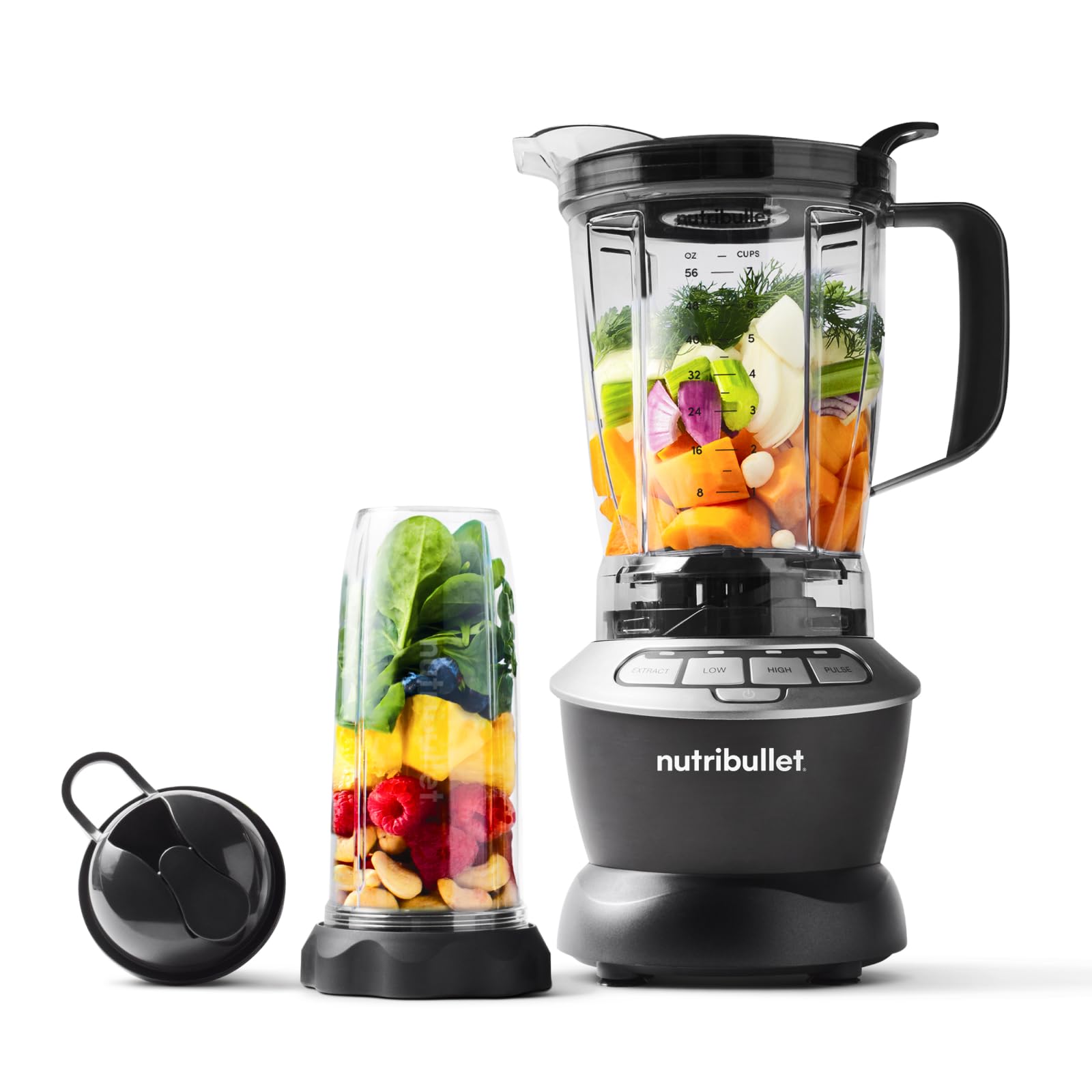 مخلوط کن کامل نوتری‌ بولت آمریکا Nutribullet، همزن برقی، همزن دستی چند منظوره، مخلوط کن حرفه ای، قدرت ۱۰۰۰ وات، فنجان ۱.۶ لیتری، خاکستری، NBF450DG 1000 وات مشکی