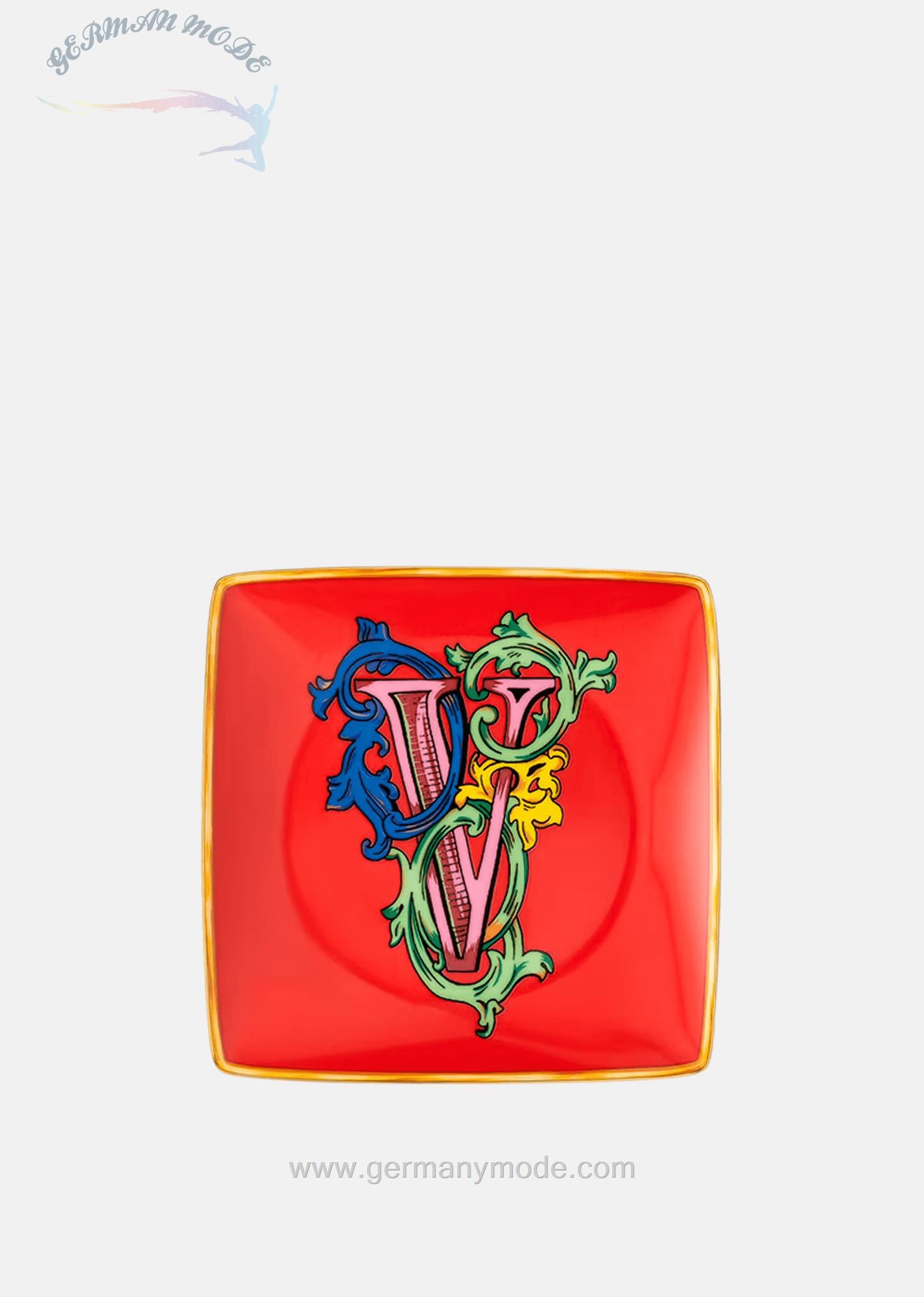 بشقاب دکوری ورساچه ایتالیا VERSACE ALPHABET UNTERTELLER V 12 CM