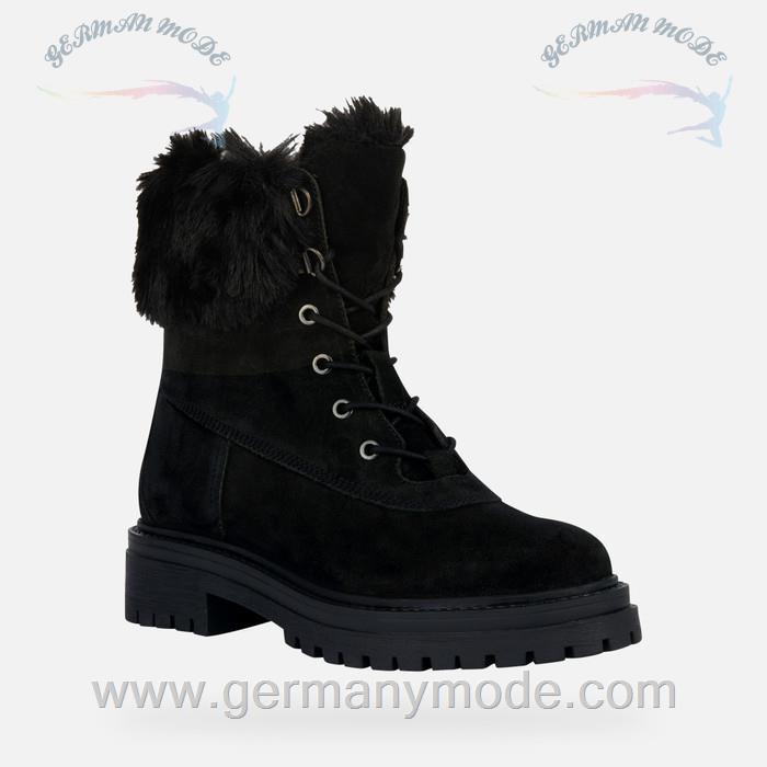 نیم بوت زنانه جی اوکس ایتالیا GEOX SCHNÜRSTIEFELETTEN Iridea Dame Schwarz