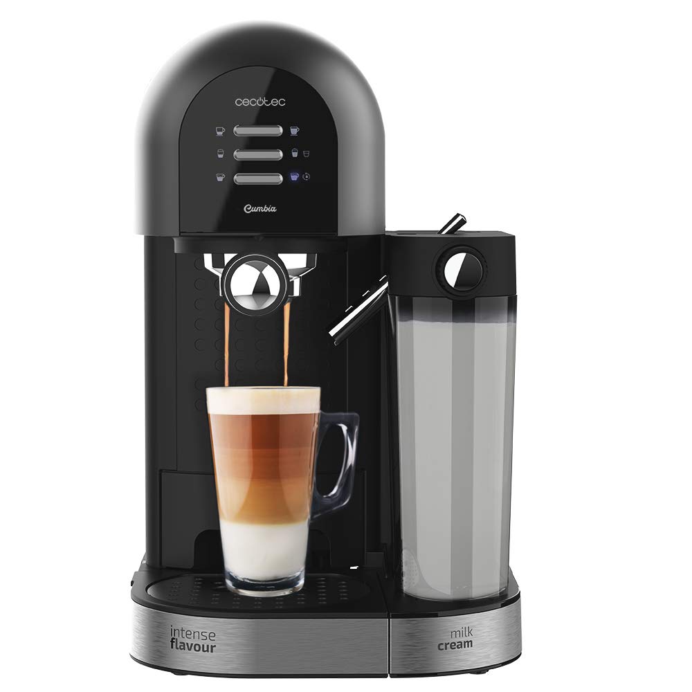 قهوه ساز فوری نیمه اتوماتیک سکوتک اسپانیا Cecotec مدل Power-ccino 20 Chic سری Nera. برای قهوه آسیاب شده و کپسول قهوه ۲۰ بار