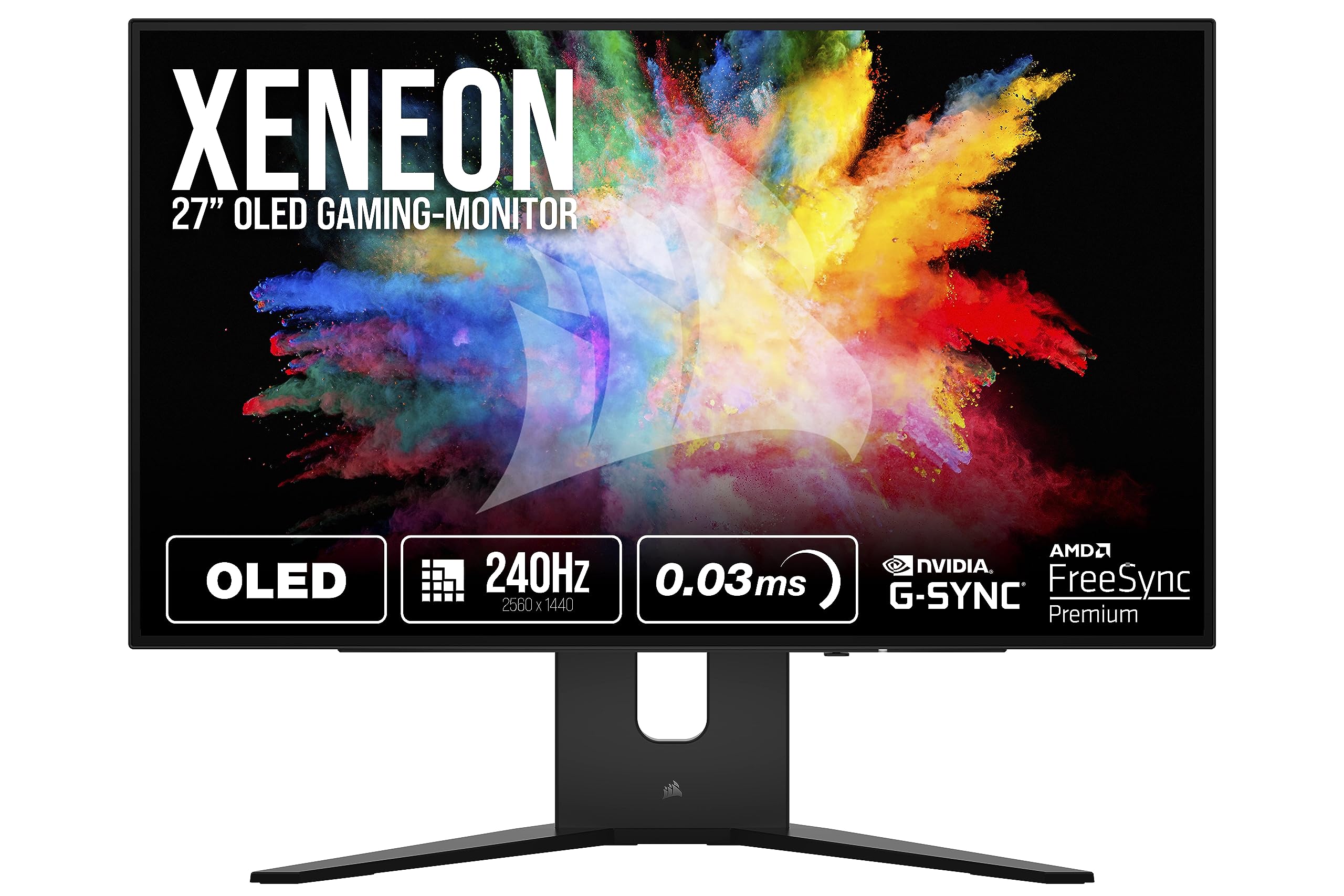 خرید از آمازون - Corsair XENEON 27QHD240 27-Zoll-OLED-Gaming-Monitor - 2560 x 1440، 240Hz، 0,03ms، NVIDIA G-SYNC-Kompatibel، AMD FreeSync™ Premium، DisplayHDR10. DisplayHDR10. USB1.3، DisplayHDR1.
