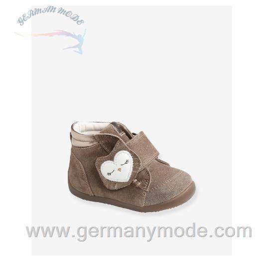 کفش کودک نو پا ورت فرانسه Vertbaudet Mädchen Baby Lauflern-Boots, Eule - taupe