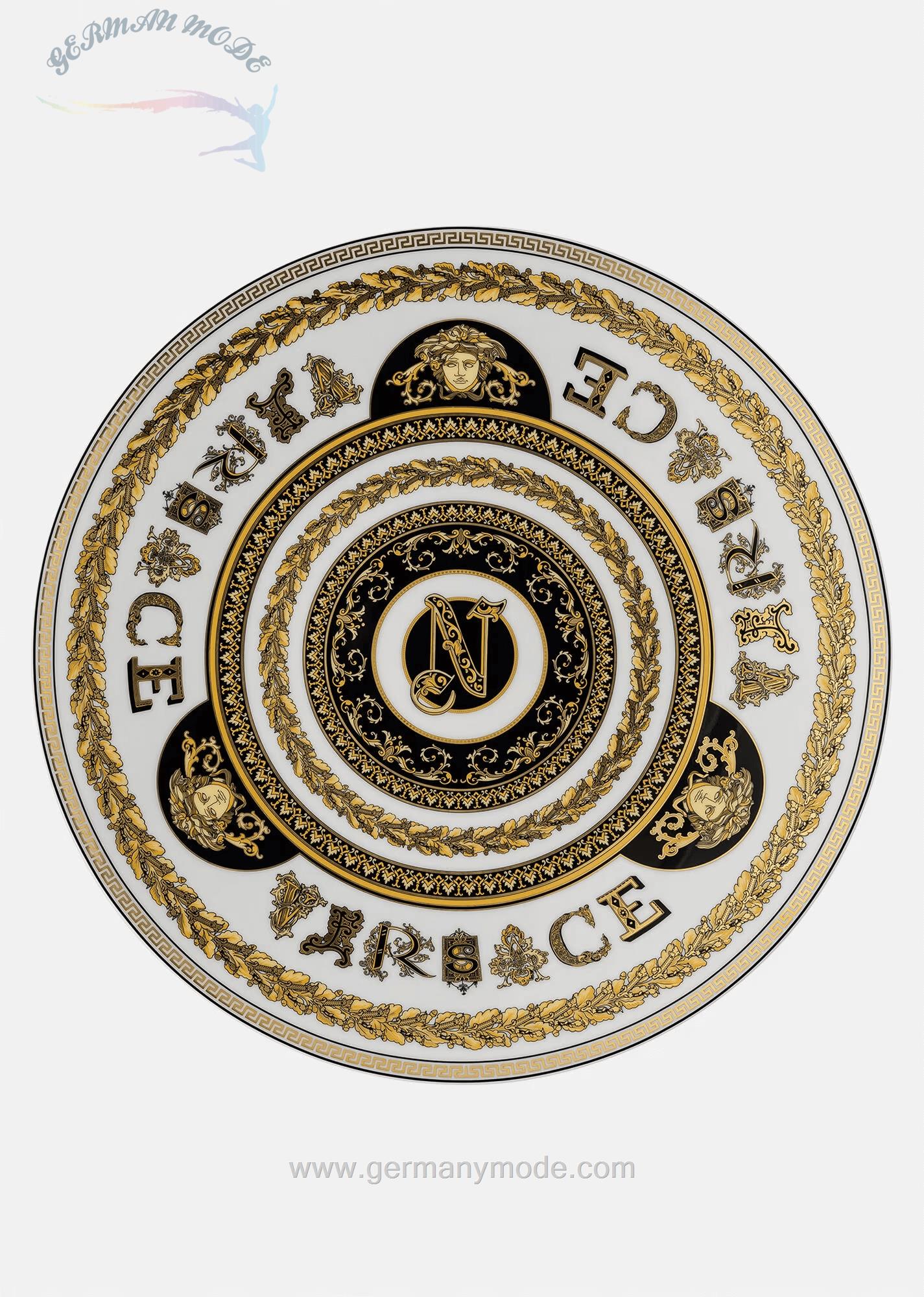بشقاب دکوری ورساچه ایتالیا VERSACE VIRTUS ALPHABET PLATZTELLER N 33 CM