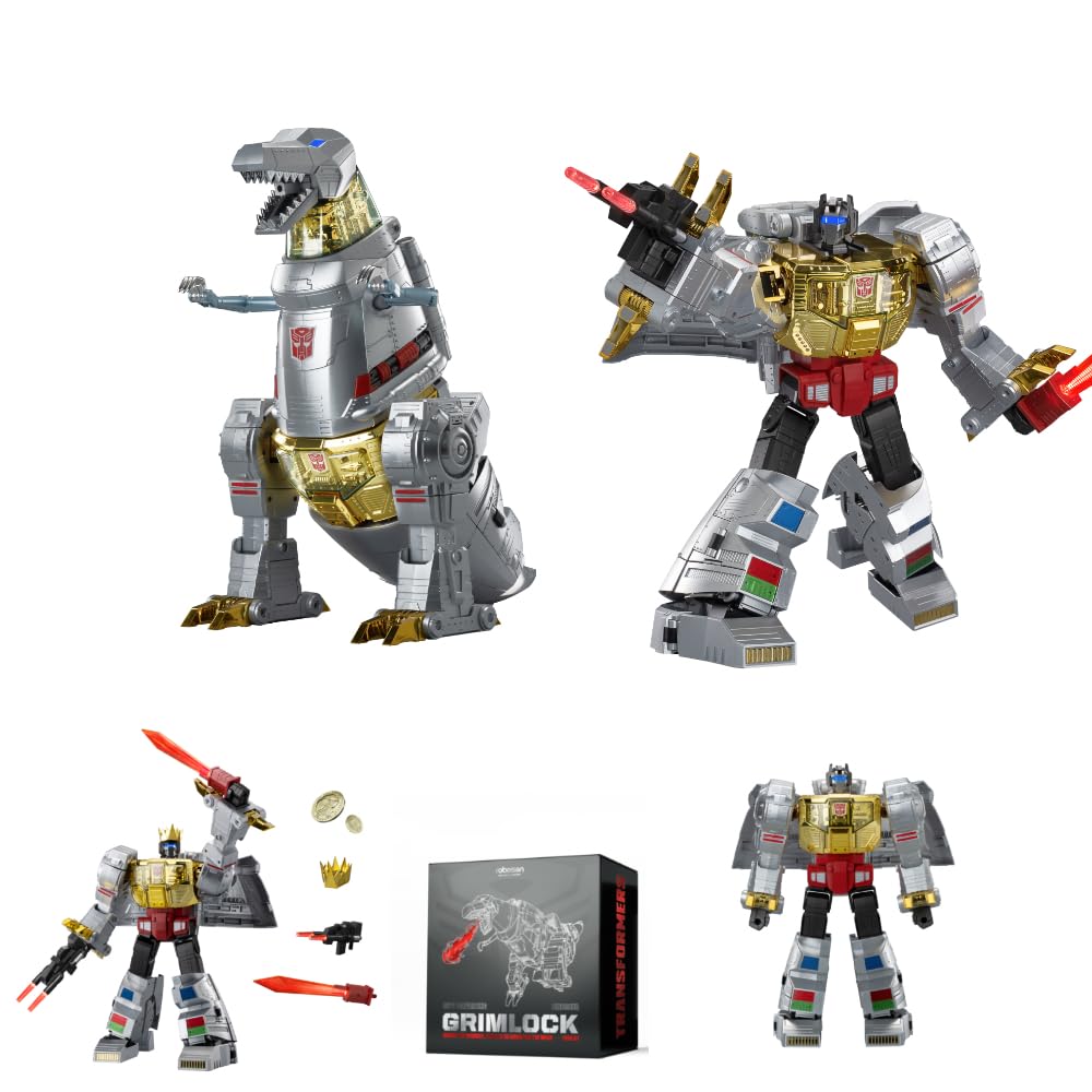 ربات دایناسور روبوسن Robosen Flagship Edition Grimlock Robot: مجموعه پیشگامانه دارای اولین فناوری راه رفتن دوپا در جهان است که با 85 میکروچیپ و 34 سروو با دقت میباشد.بیش از 150 خط صوتی اصلی Transformers ضبط شده توسط Gregg Berger
