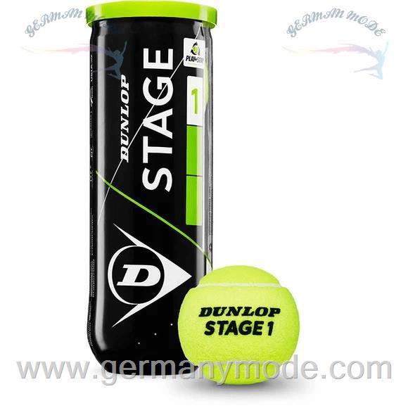 توپ تنیس 3 عددی دانلوپ انگلستان DUNLOP STAGE 1 GRÜN 3 ST