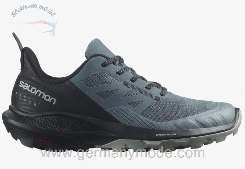کتانی هایکینگ کوهنوردی زنانه سالامون فرانسه SALOMON OUTPULSE Hiking Halbschuhe Damen Stormy Weather Black Wrought Iron