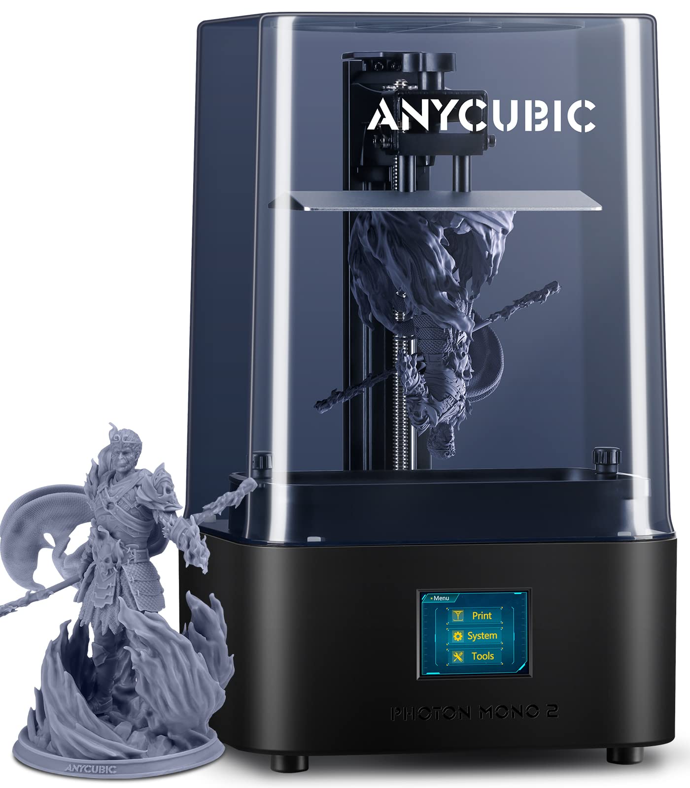 خرید از آمازون - چاپگر سه بعدی رزینی ANYCUBIC Photon Mono 2، چاپگر سه بعدی رزین با صفحه نمایش LCD تک رنگ Ultra 4K 6.6 اینچی، نرم افزار برش رایگان، اندازه چاپ 143x89x165 میلی متر