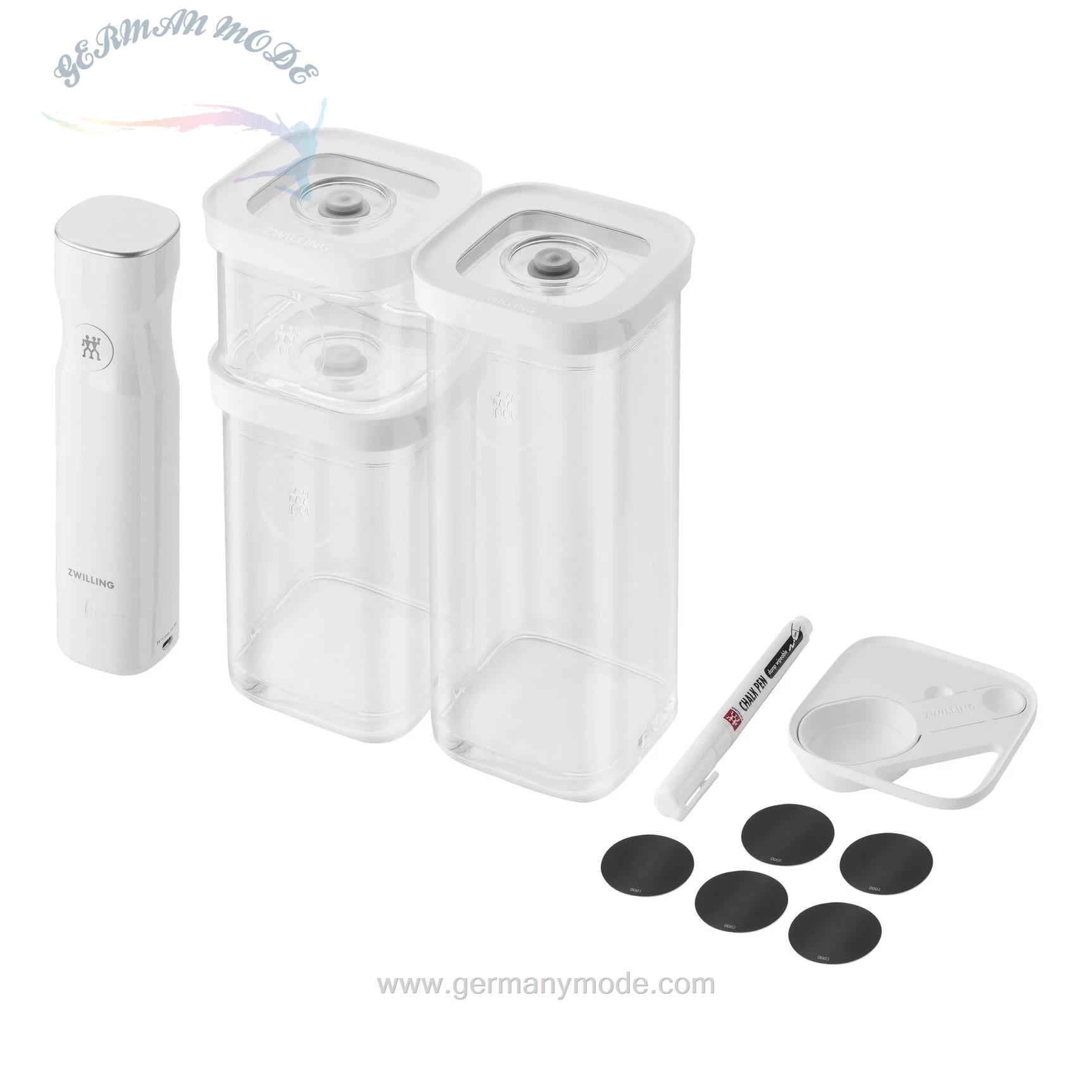 وکیوم و ظروف حبوبات زولینگ آلمان ZWILLING FRESH SAVE Cube Vakuum Starter Set S / 6-tlg Transparent-Weiß