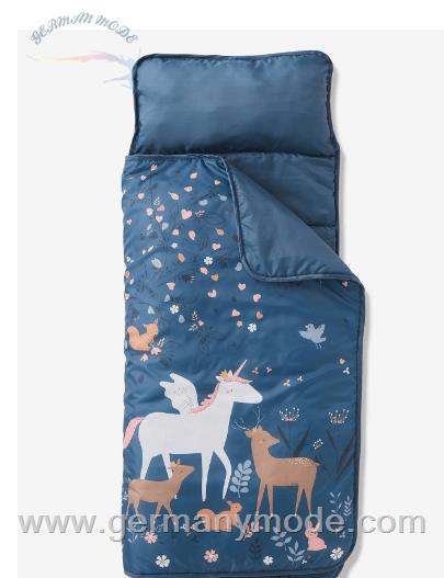 کیسه خواب کودک ورت فرانسه Vertbaudet Kinder Schlafsack mit integriertem Kissen Märchenwald - blau