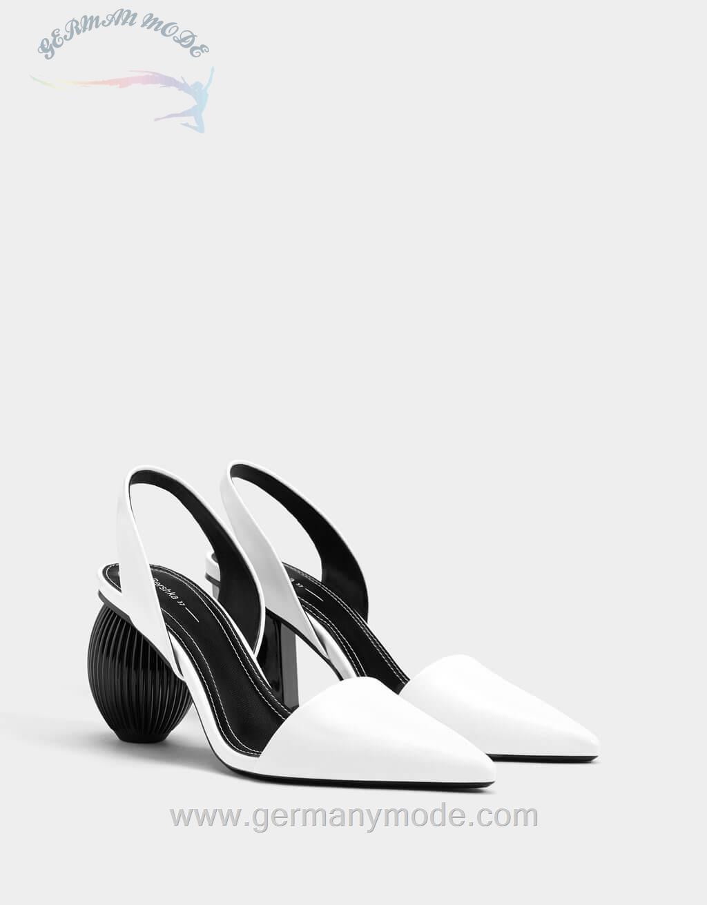 کفش مجلسی زنانه برشکا اسپانیا Schuhe mit offener Ferse und asymmetrischem Absatz