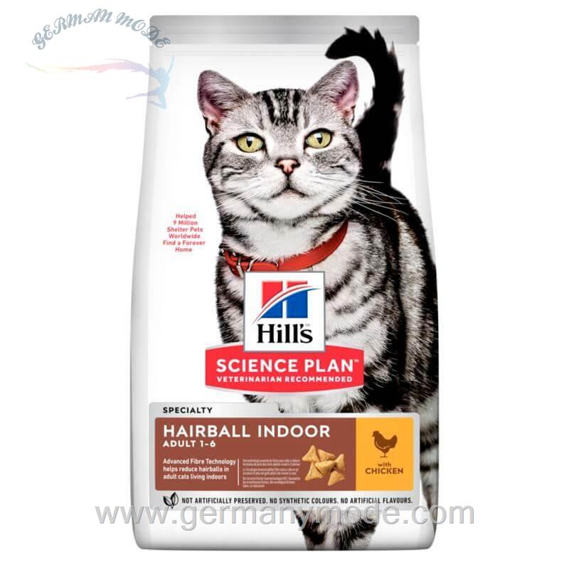 غذا خشک گربه عطر و طعم مرغ هیل آلمان Hill's Feline Science Plan Adult Hairball Indoor 3kg