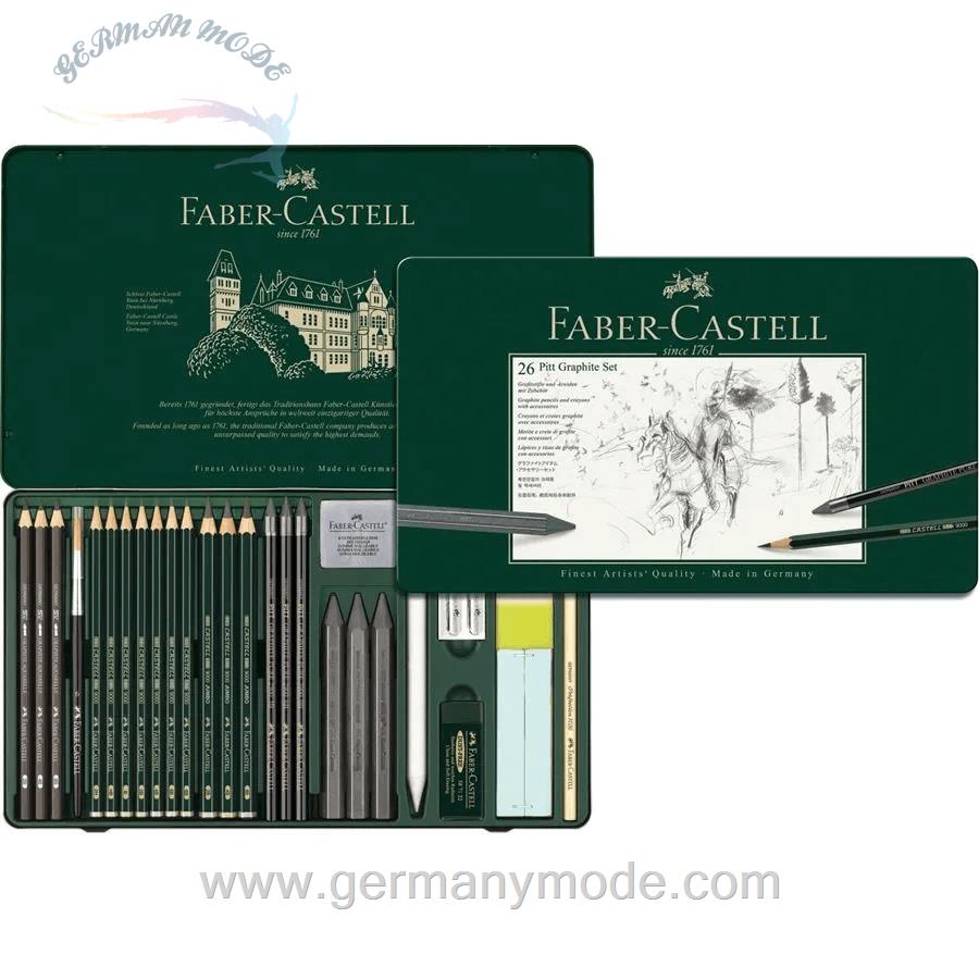 ست گرافیت 26 تکه فابرکاستل آلمان FABER CASTELL Pitt Graphite Set 26er Metalletui