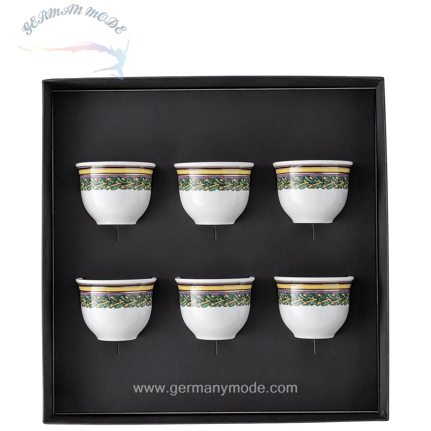 سرویس فنجان 6 نفره روزنتال آلمان Rosenthal meets Versace Becher Barocco Mosaic Set 6 Becher klein ohne Henkel Porzellan