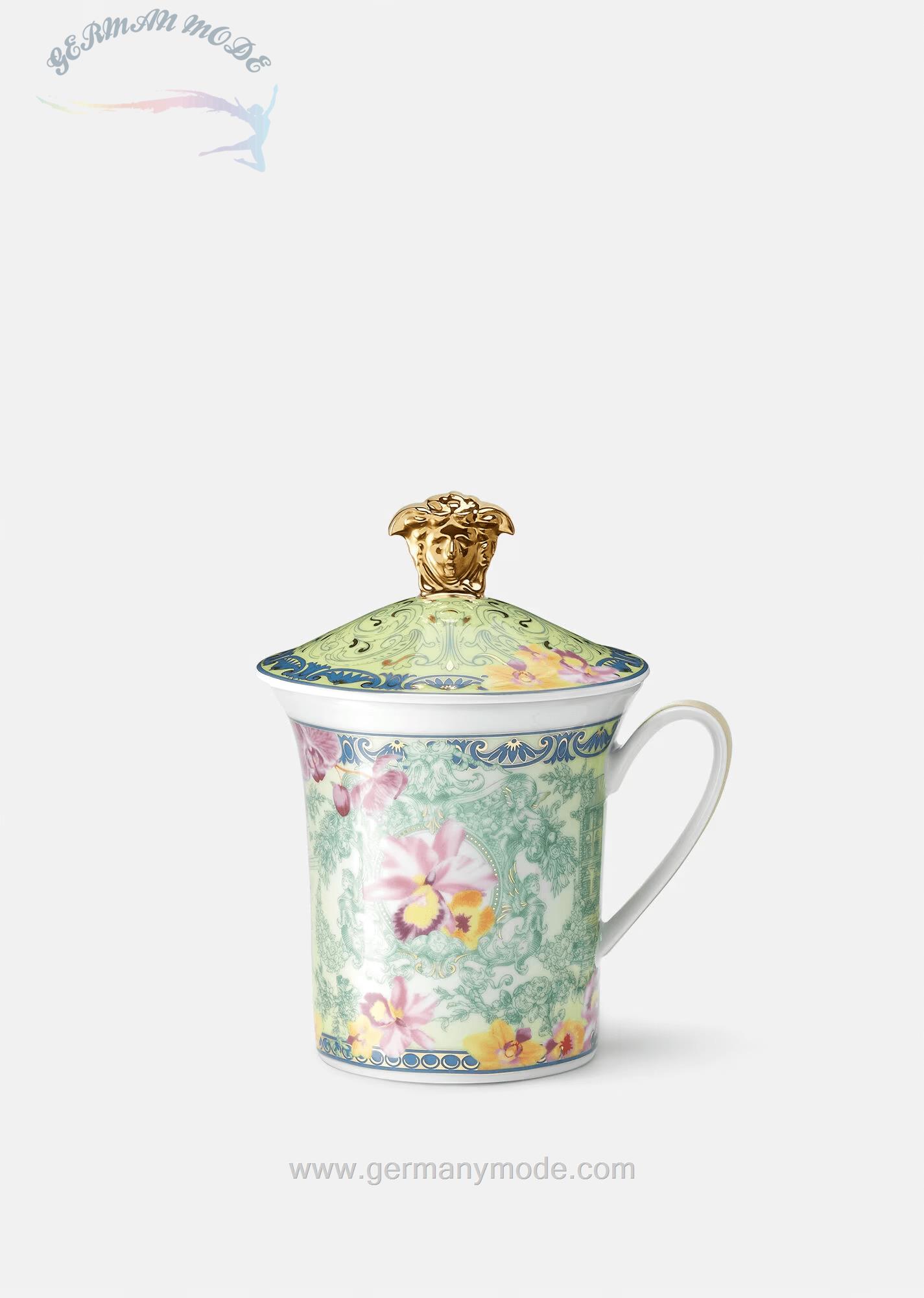 لیوان درب دار چینی روزنتال ورساچه ایتالیا VERSACE D V FLORALIA TASSE