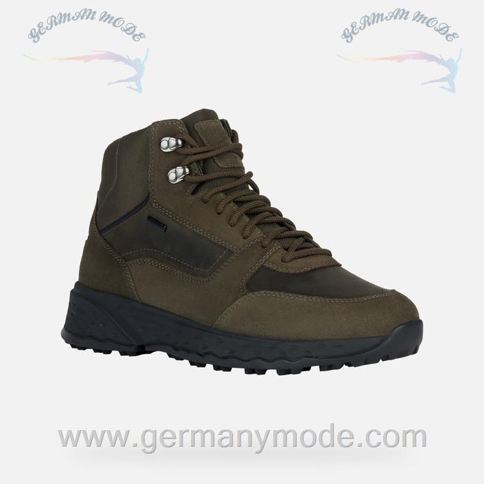نیم بوت ضد آب مردانه جی اوکس ایتالیا GEOX STIEFELETTEN AUS LEDER Faloria Abx Herr Militärgrün