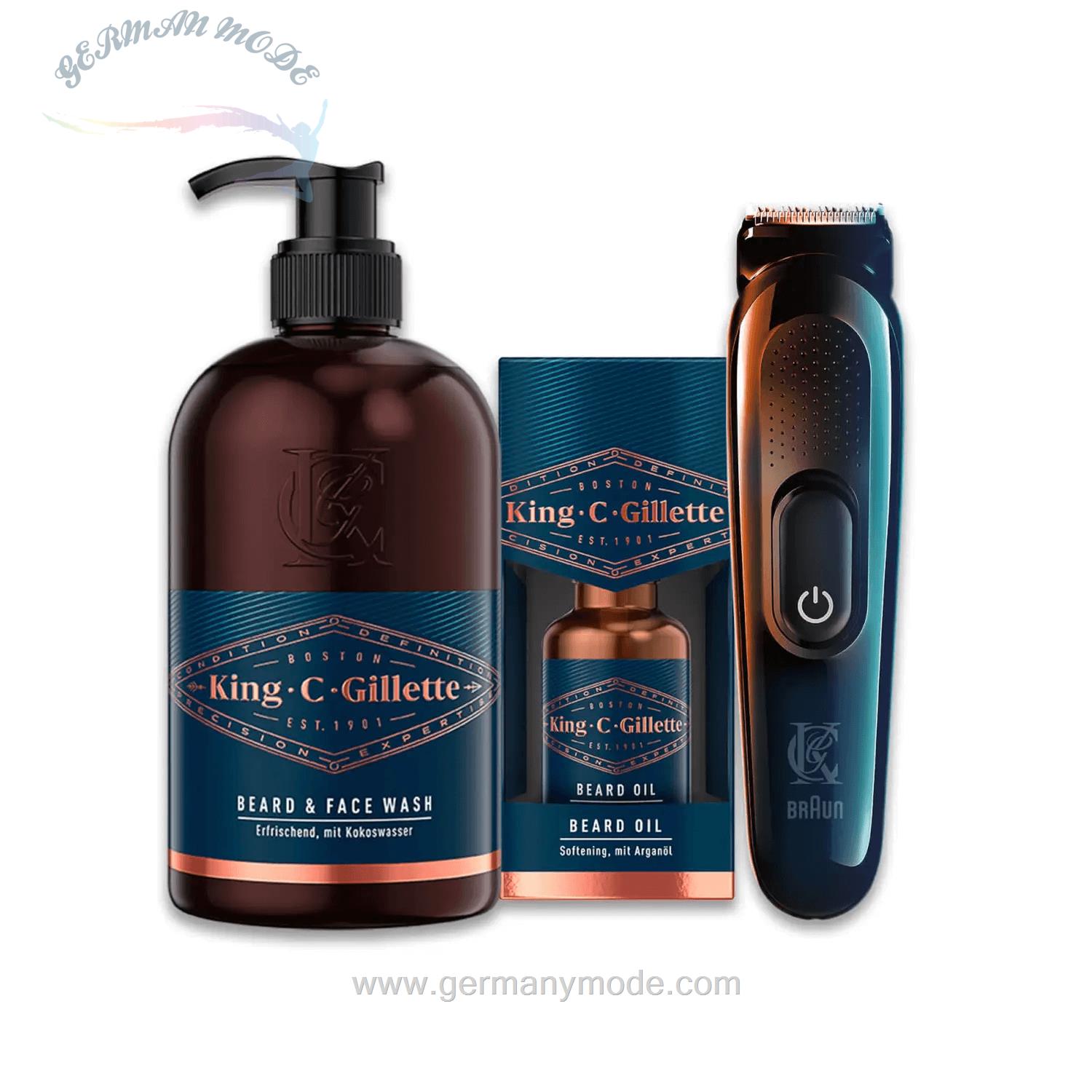 ماشین اصلاح شامپو و روغن ریش ژیلت آمریکا Gillette King C. Gillette Barttrimmer Set