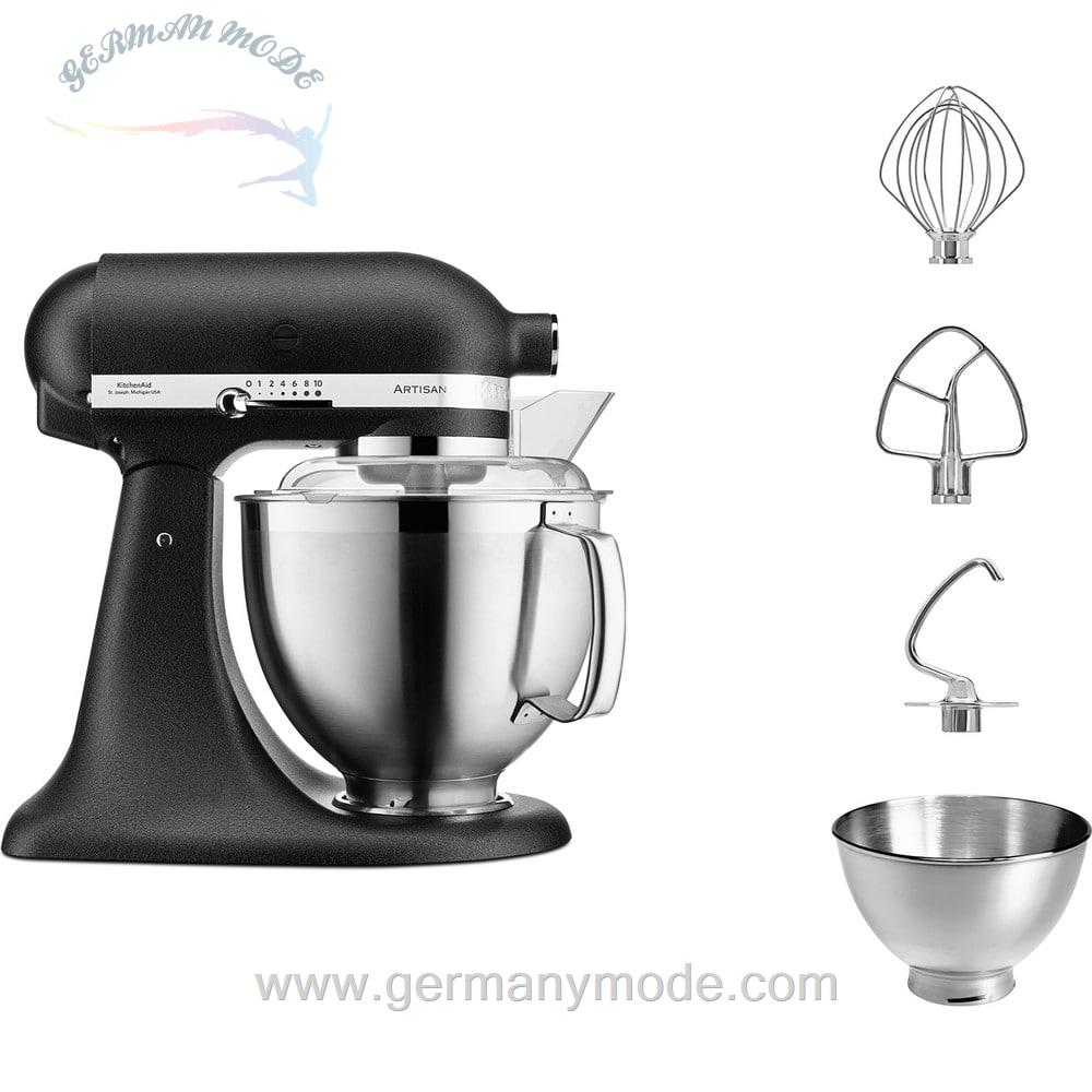 غذا ساز همه کاره کیچن اید آمریکا KitchenAid KÜCHENMASCHINE KIPPBARER MOTORKOPF 4,8L - ARTISAN PREMIUM 5KSM185PS-Gusseisen schwarz