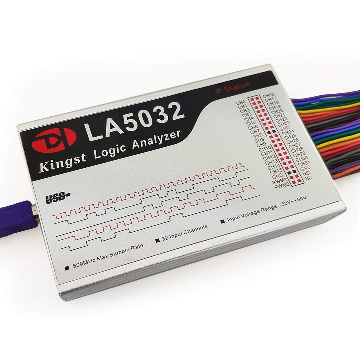 خرید از آمازون - InnoMaker LA5032 USB Logic Analyzer 32 Channel 500M Max Sample Rate 10G Samples MCU/ARM/FPGA Debug Tool نرم افزار انگلیسی، پشتیبانی از Windows (32bit/64bit)، MAC OS، Linux، MIPI Analyzer