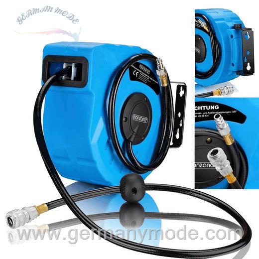 قرقره شیلنگ جمع کن هوای فشرده اتوماتیک و شیلنگ 10 متری دوبا Deuba Schlauchtrommel, Druckluftschlauch Aufroller automatisch 10m 1/4