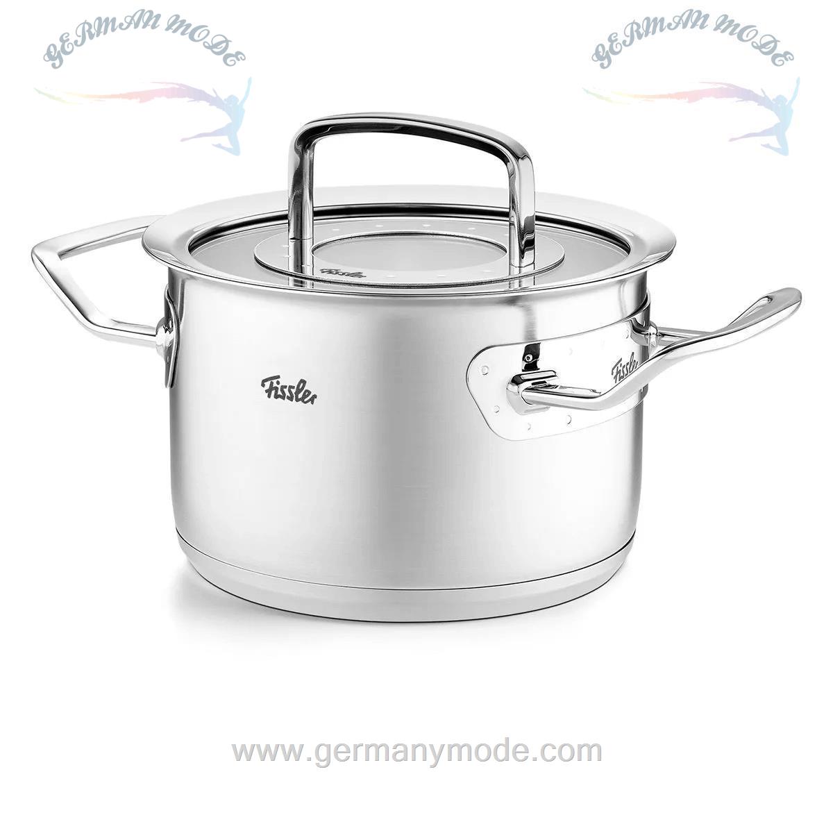 قابلمه 16 سانتی فیسلر آلمان Fissler Original-Profi Collection Kochtopf mit Glasdeckel 16cm