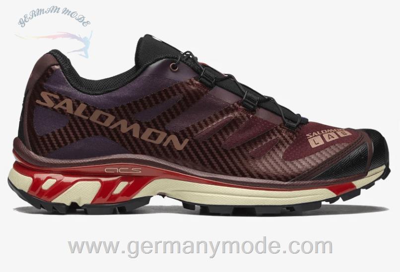 کتانی اسپرت مردانه زنانه سالامون فرانسه SALOMON XT-4 Sportliche Schuhe Unisex Bitter Chocolate / Mocha Mousse / Fiery Red