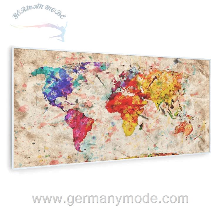 بخاری مادون قرمز هوشمند کلارشتاین آلمان Klarstein Wonderwall Air Art Smart Infrarotheizung Farbige Karte weiber Rahmen120 x 60 cm