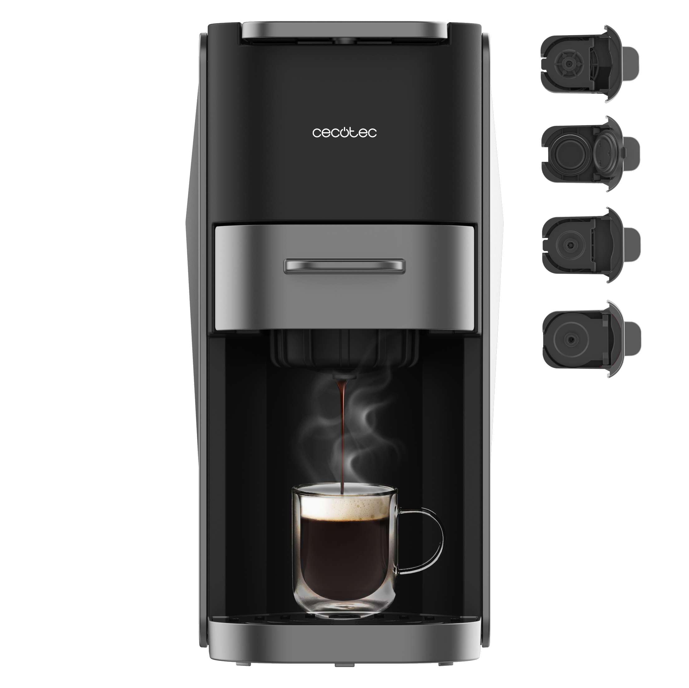 قهوه ساز کپسولی سکوتک اسپانیا Cecotec مدل FreeStyle Compact Dark، قدرت ۱۲۰۰ وات، پمپ ۲۰ بار، سازگار با دولچه گوستو، نسپرسو