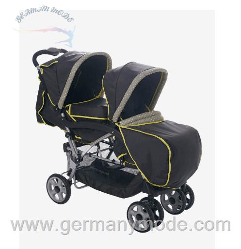 کالسکه دو قلو ورت فرانسه Vertbaudet Geschwister-Kinderwagen Duocity - grau sterne