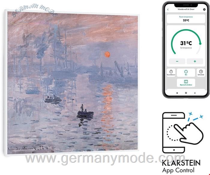 بخاری برقی مادون قرمز هوشمند کلارشتاین آلمان Klarstein Wonderwall Air Art Smart Infrarotheizung 60*60cm Design Sonnenaufgang