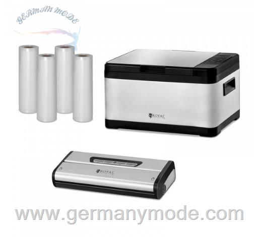 کیسه پز بخارپز و وکیوم مواد غذایی صنعتی رویال کترینگ آلمان Royal Catering Sous-Vide-Garer Set - inkl. Vakuumierer und Vakuumierrollen - 8 L RCSV-SET1