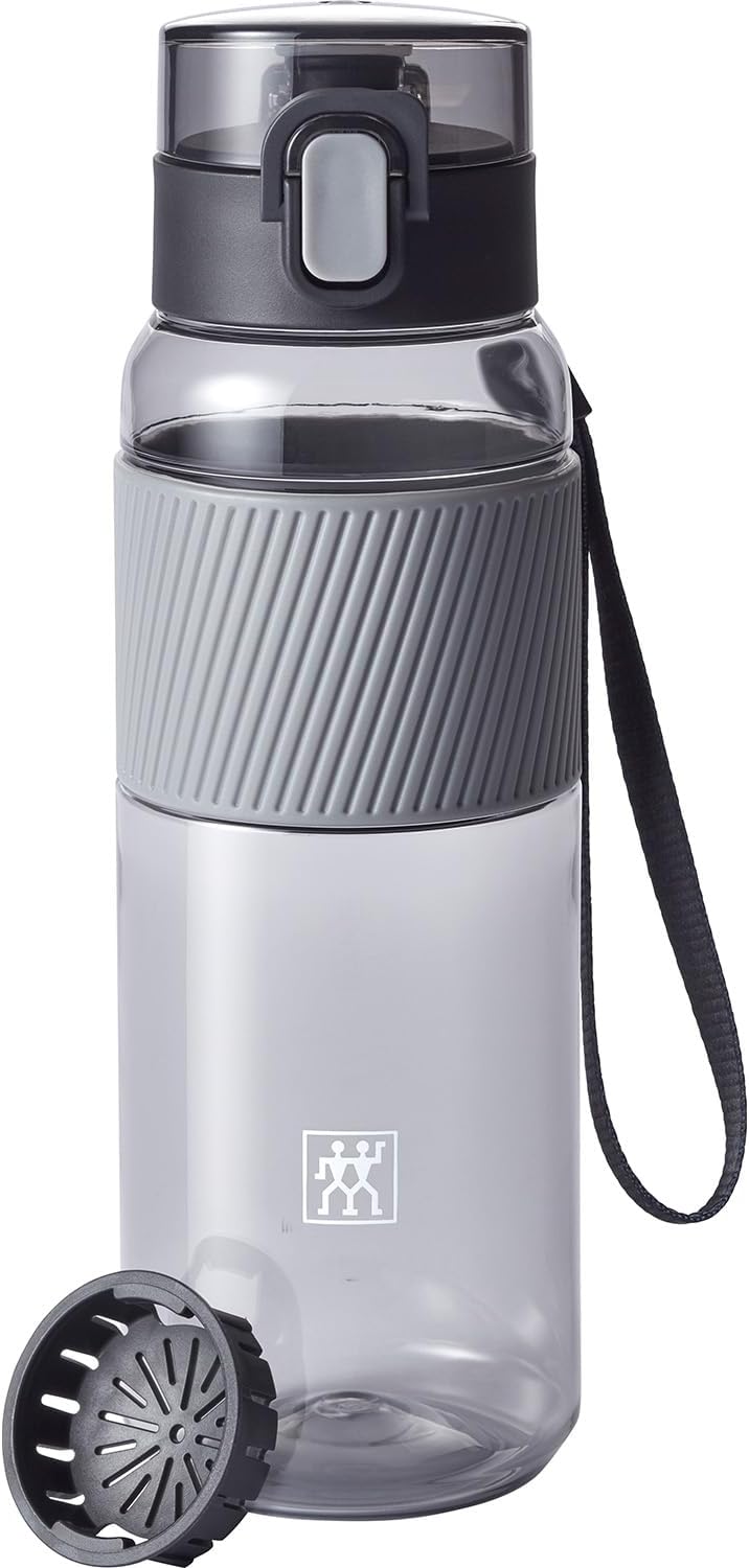 قمقمه ورزشی بطری آب زولینگ آلمان ZWILLING بدون BPA برای تناسب اندام، اوقات فراغت و محل کار، بطری ورزشی ساخته شده از Tritan، خاکستری، 680 میلی لیتر