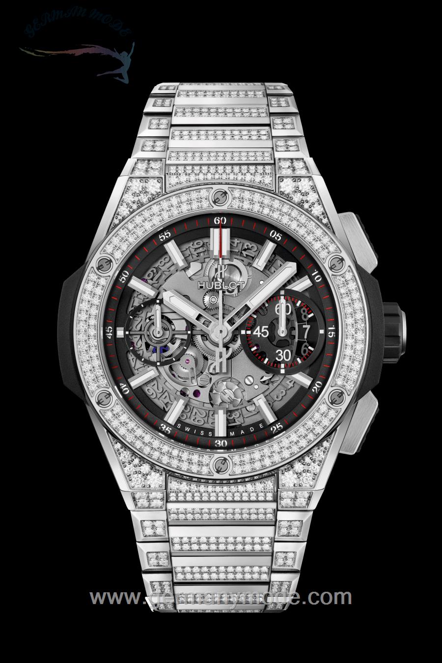 ساعت مچی مردانه هابلوت سوئیس HUBLOT INTEGRALTITANIUM PAVÉ 42MM