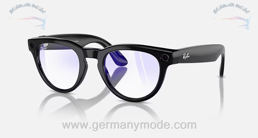 عینک مردانه هوشمند متا ریبن ایتالیا RAY-BAN | META HEADLINER RAHMEN Glänzend Schwarz GLÄSER Klar