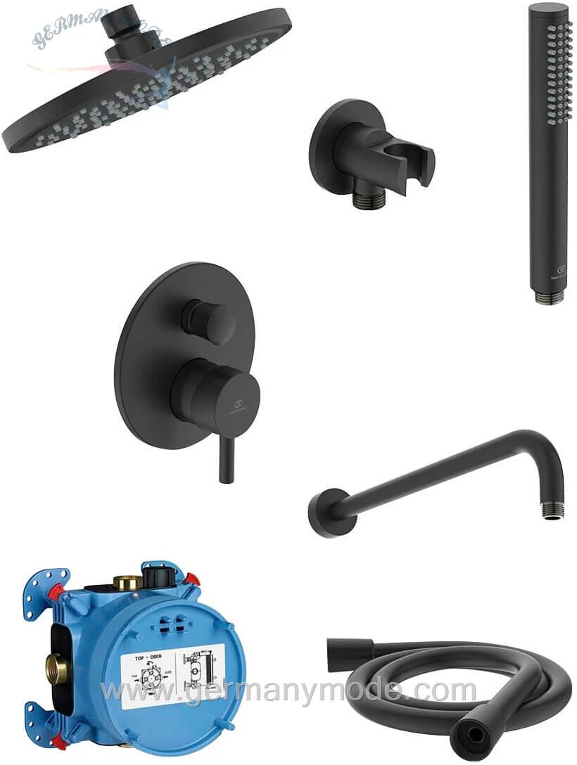 ست شیرآلات دوش حمام توکار ایدیل استاندارد Ideal Standard Ceraline Armaturen Paket BD193 Silk Black BD193XG