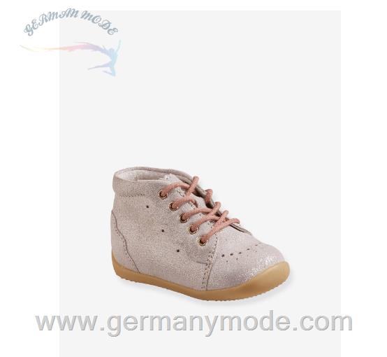 کفش کودک نو پا ورت فرانسه Vertbaudet Mädchen Baby Lauflern-Boots - rosa glanzeffekt